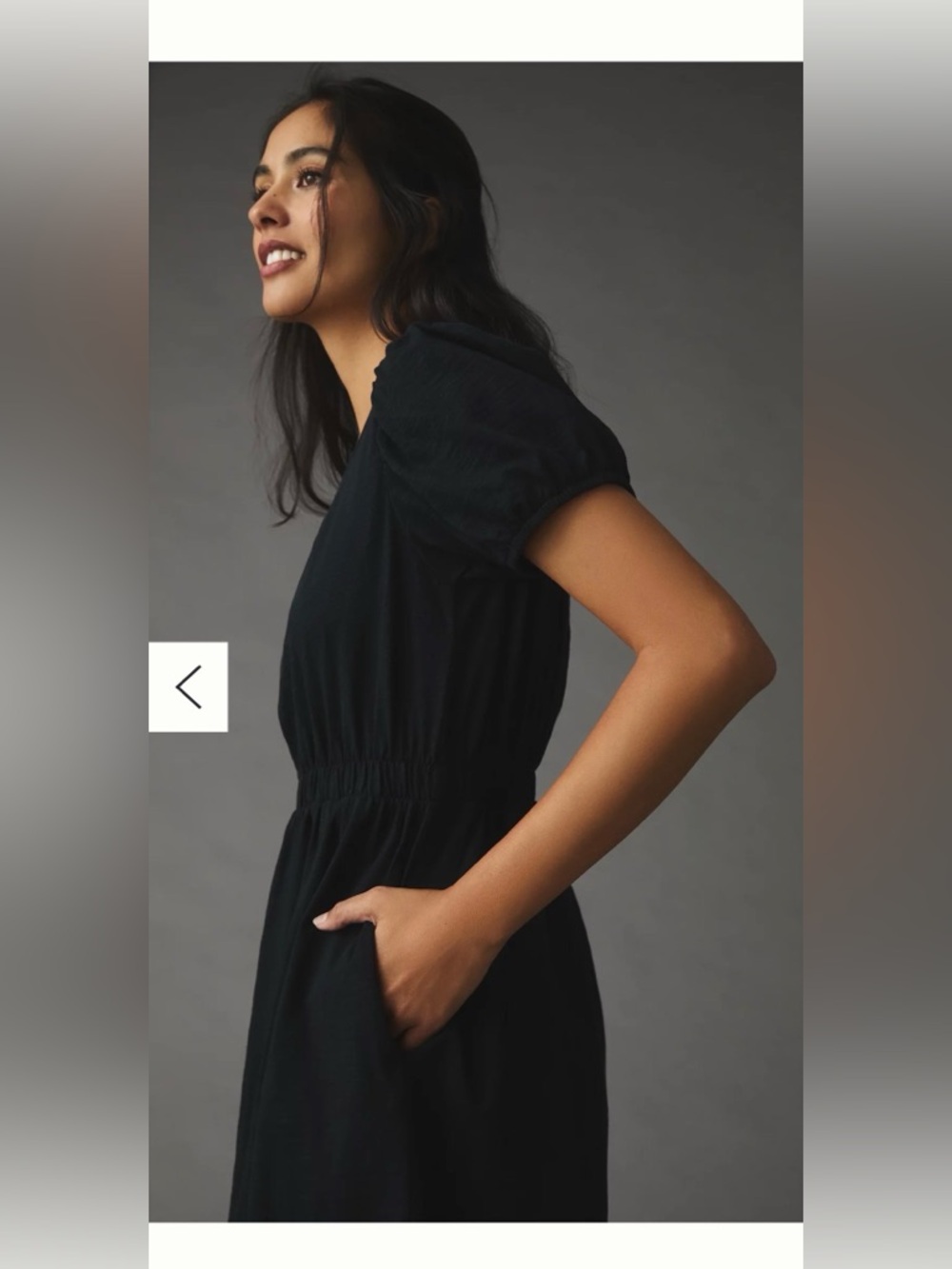 Anthropologie Daily Practice Cap-Sleeve Dress Black , XL - Picture 7 of 14